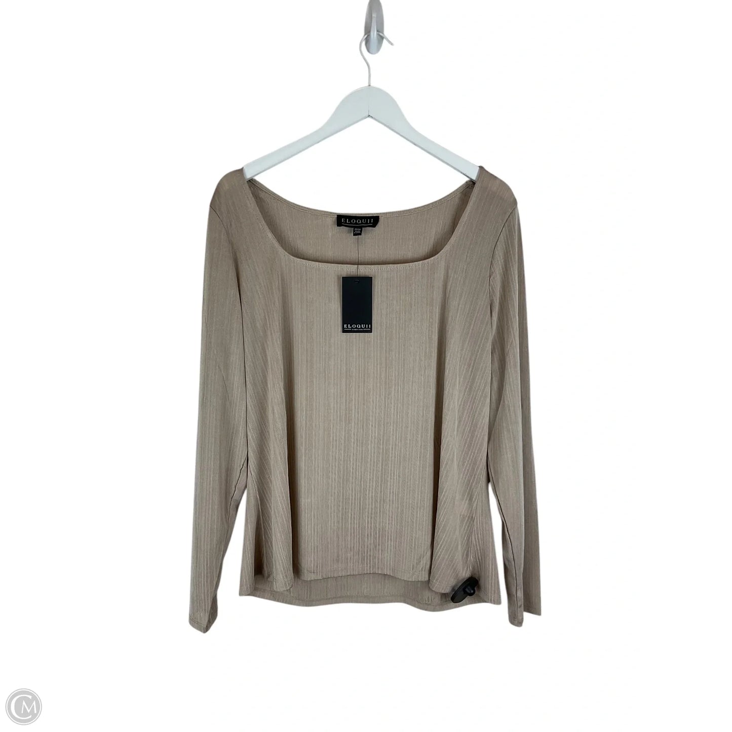 Top Long Sleeve Basic By Eloquii In Brown, Size: 22