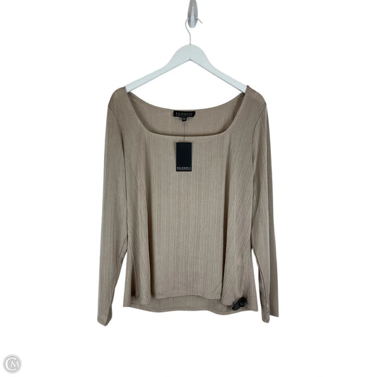 Top Long Sleeve Basic By Eloquii In Brown, Size: 22
