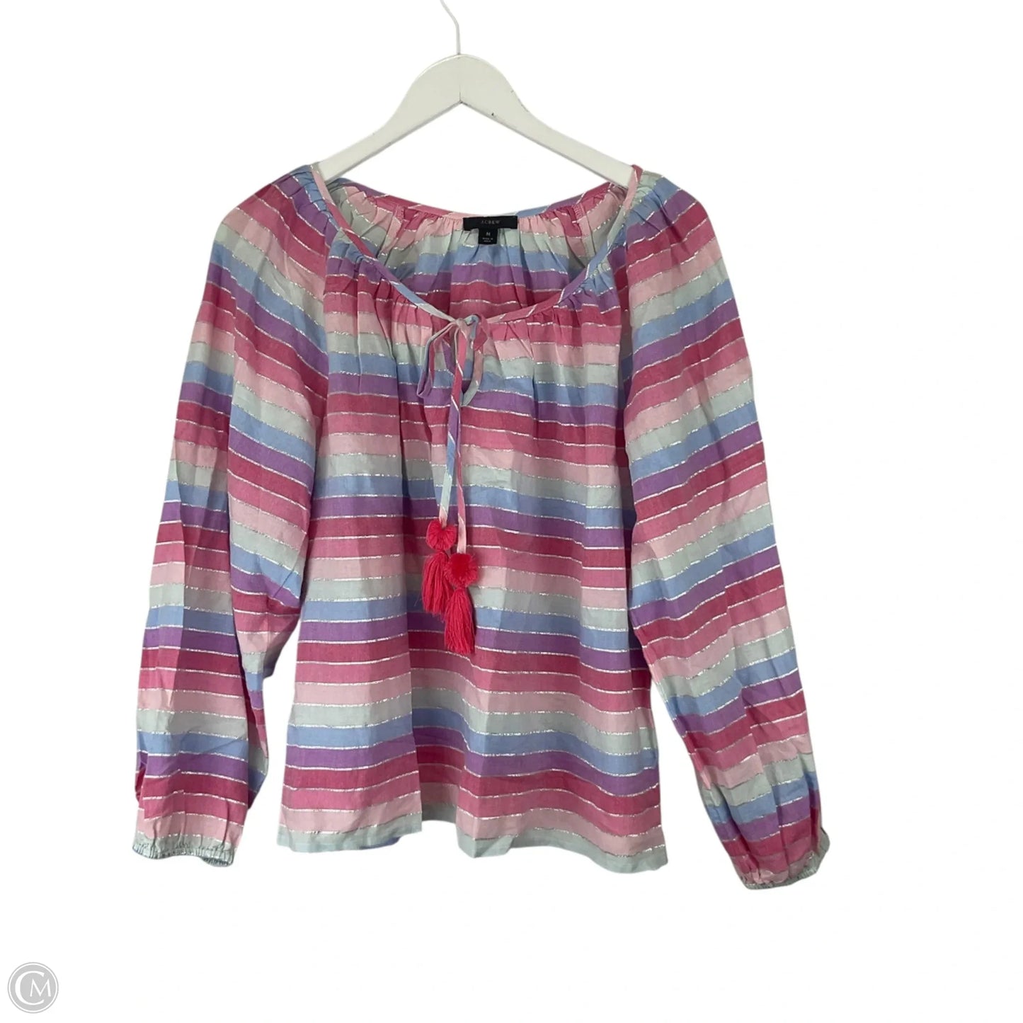Top Long Sleeve By J. Crew In Striped Pattern, Size: M
