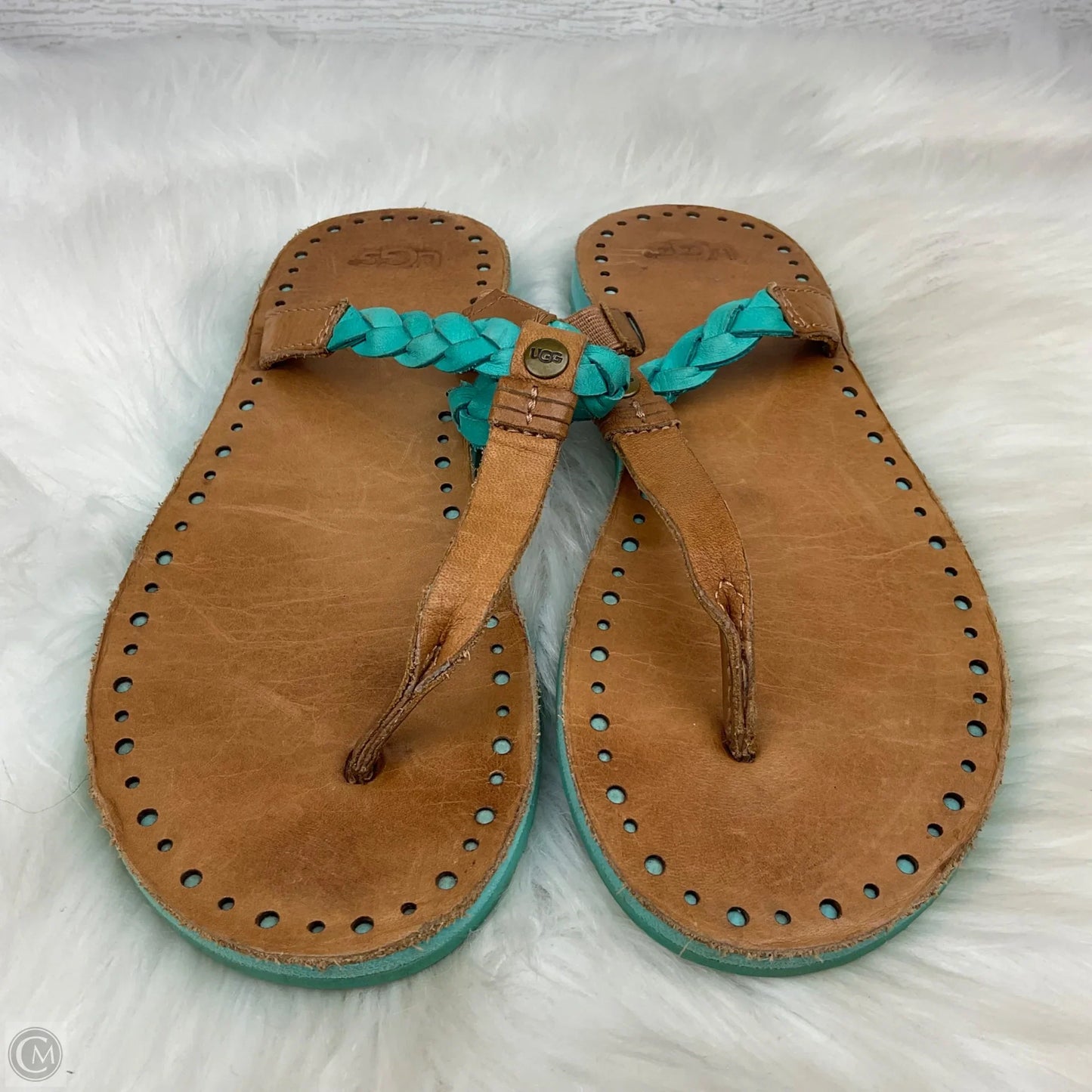 Sandals Designer By Ugg In Blue, Size: 6