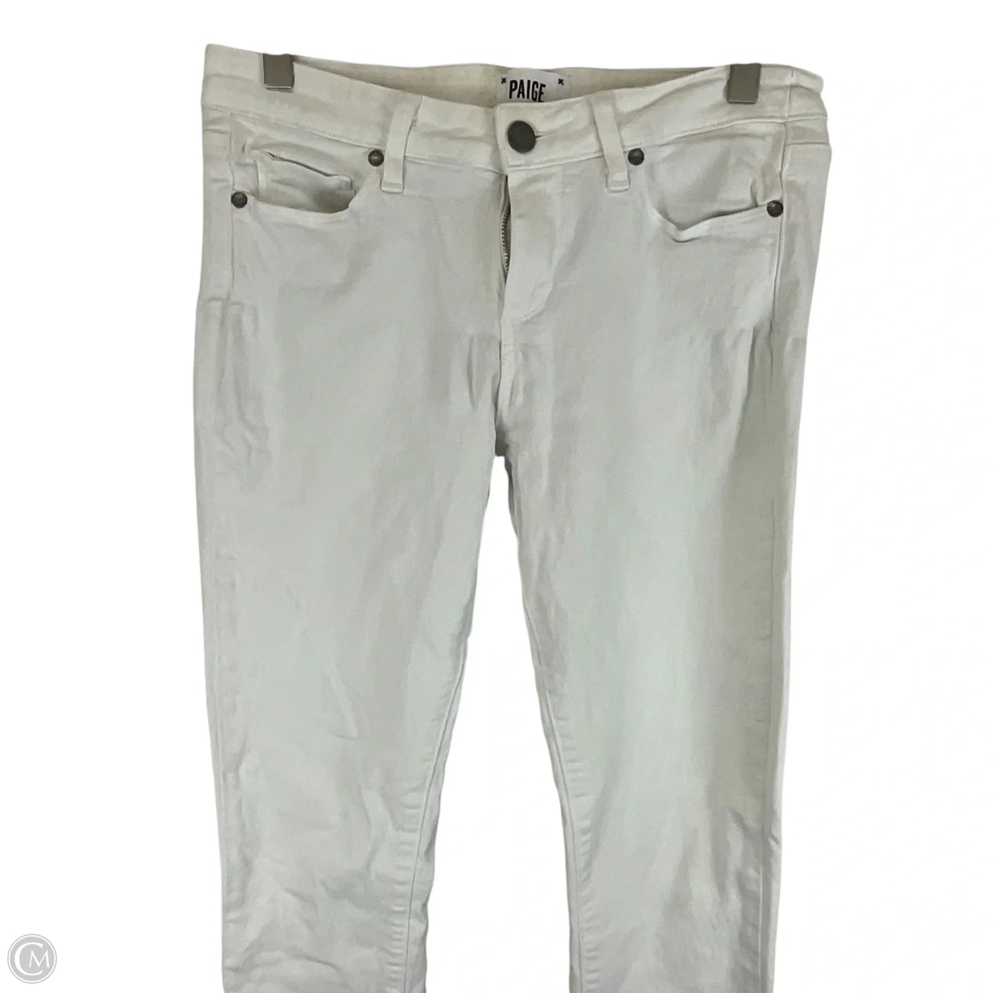 Jeans Skinny By Paige In White Denim, Size: 6