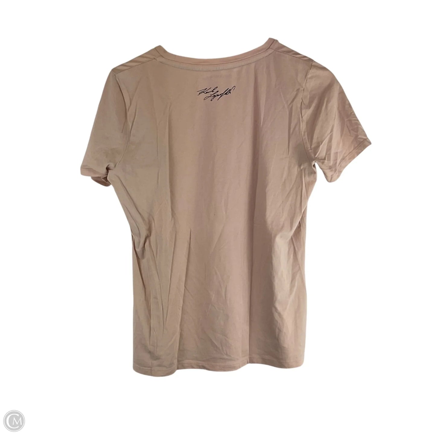 Top Short Sleeve Designer By Karl Lagerfeld In Peach, Size: S