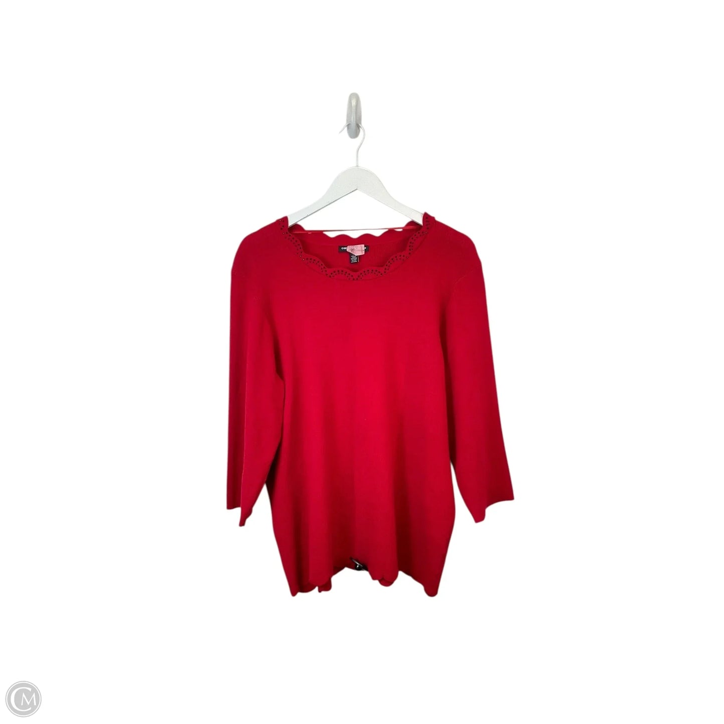 Sweater By Cable And Gauge In Red, Size: 2x