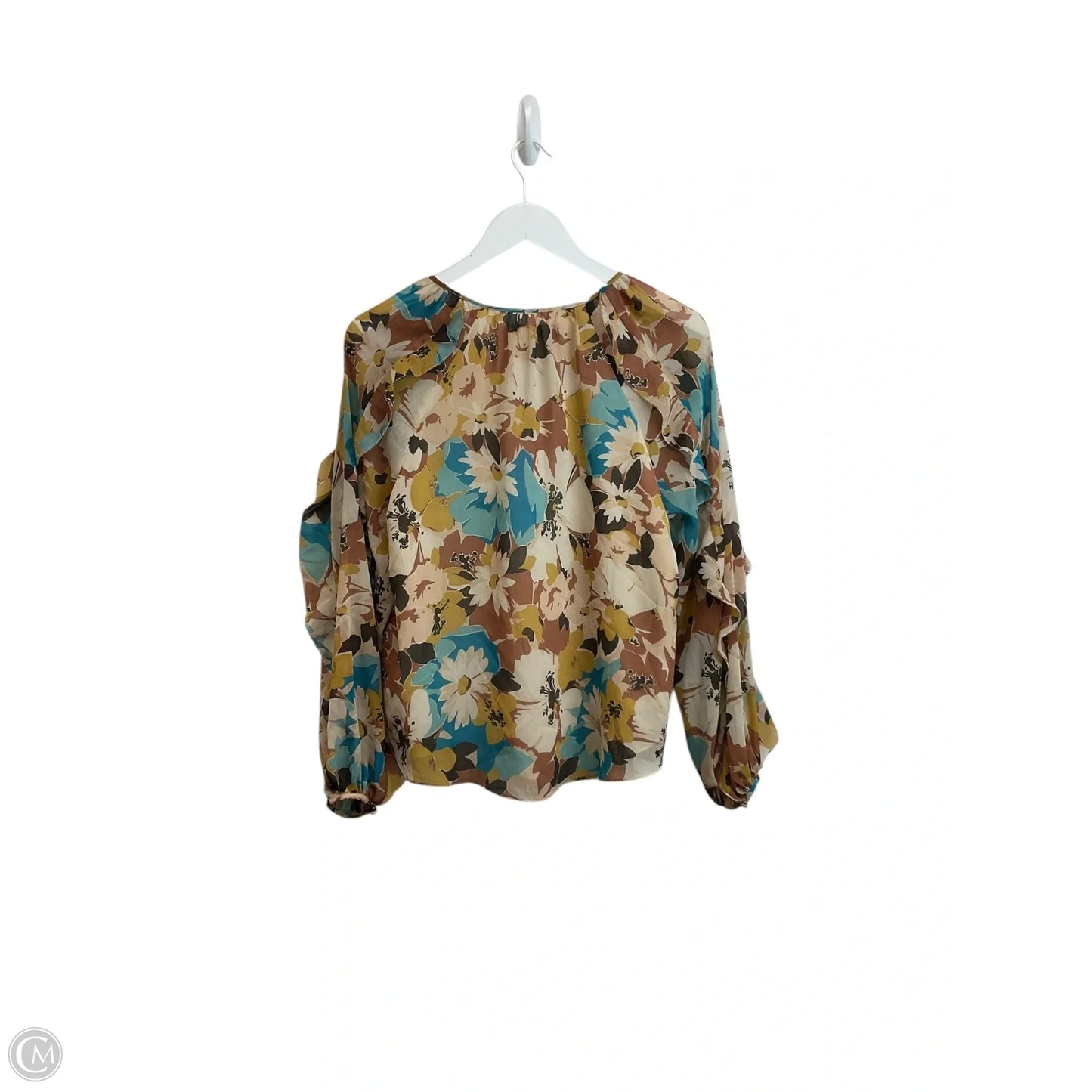 Top Long Sleeve By Ralph Lauren Black Label In Floral Print, Size: Lp