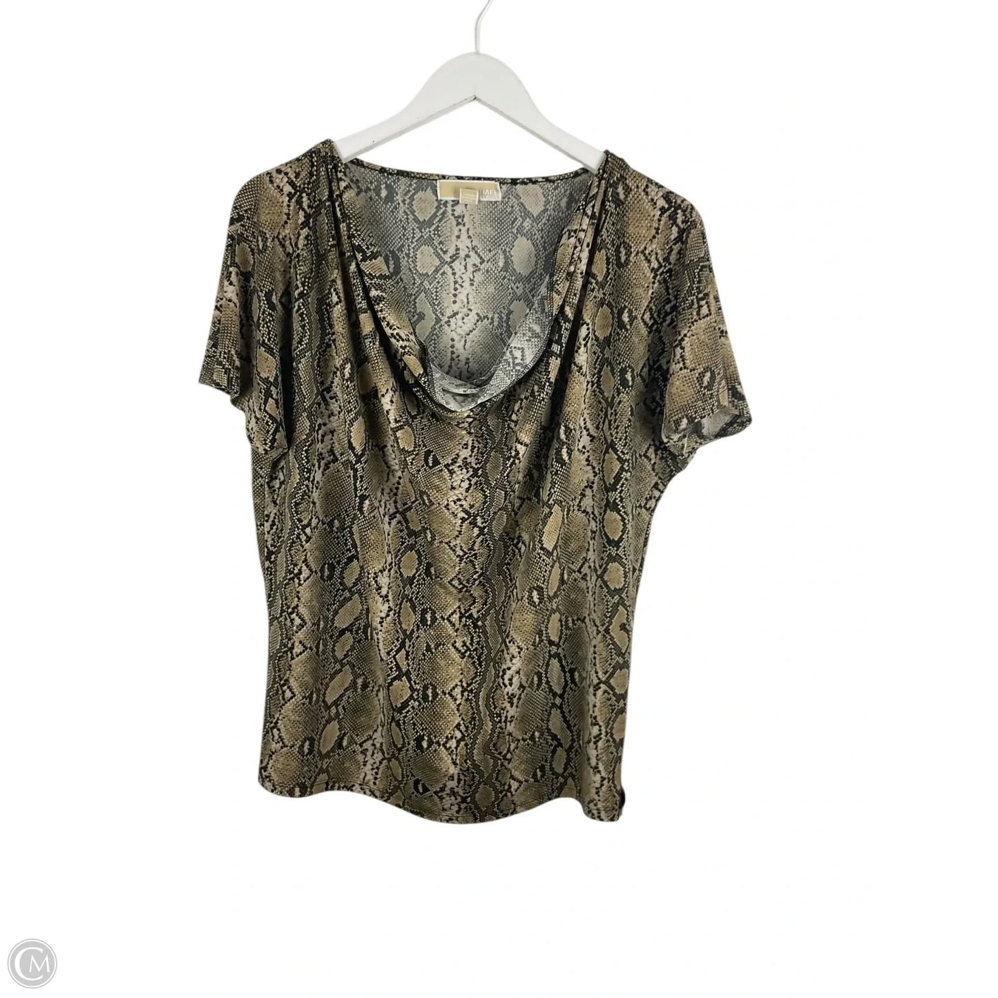 Top Short Sleeve By Michael By Michael Kors In Animal Print, Size: L