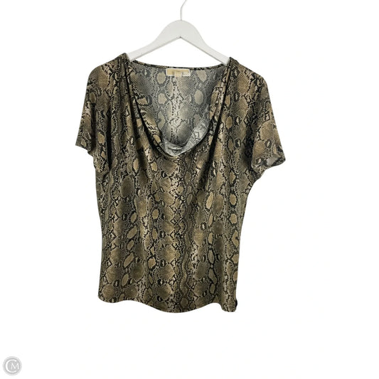 Top Short Sleeve By Michael By Michael Kors In Animal Print, Size: L