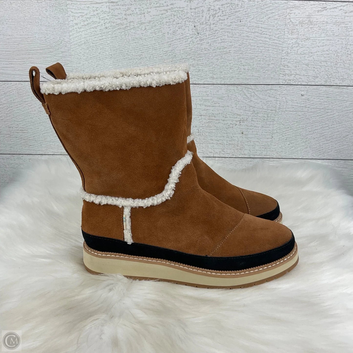 Boots Ankle Flats By Toms In Brown, Size: 5