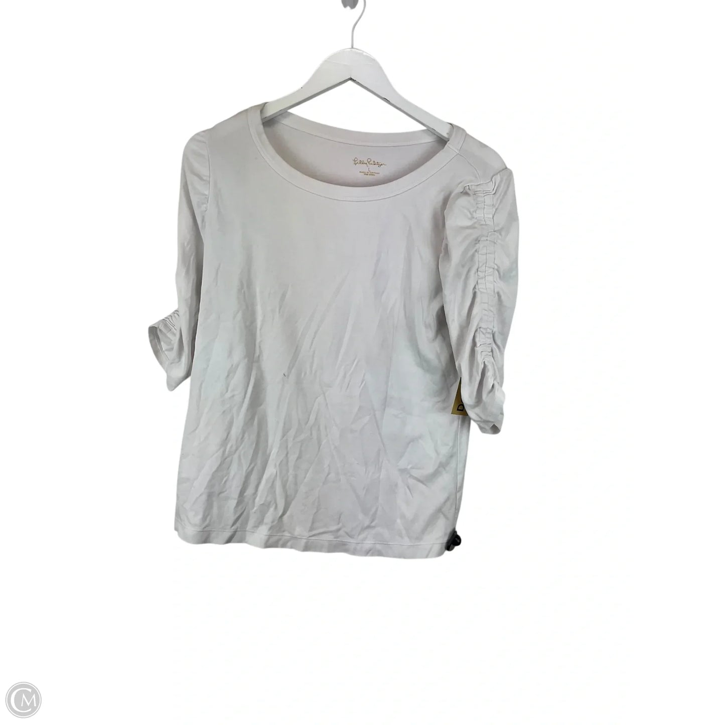 Top Short Sleeve Designer By Lilly Pulitzer In White, Size: L