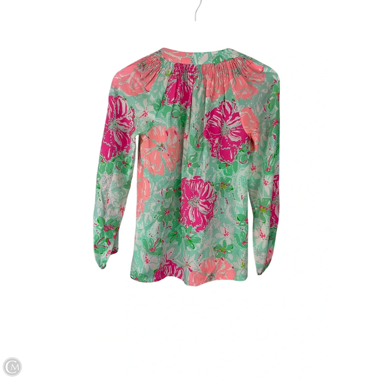 Top Long Sleeve Designer By Lilly Pulitzer In Green & Pink, Size: Xxs