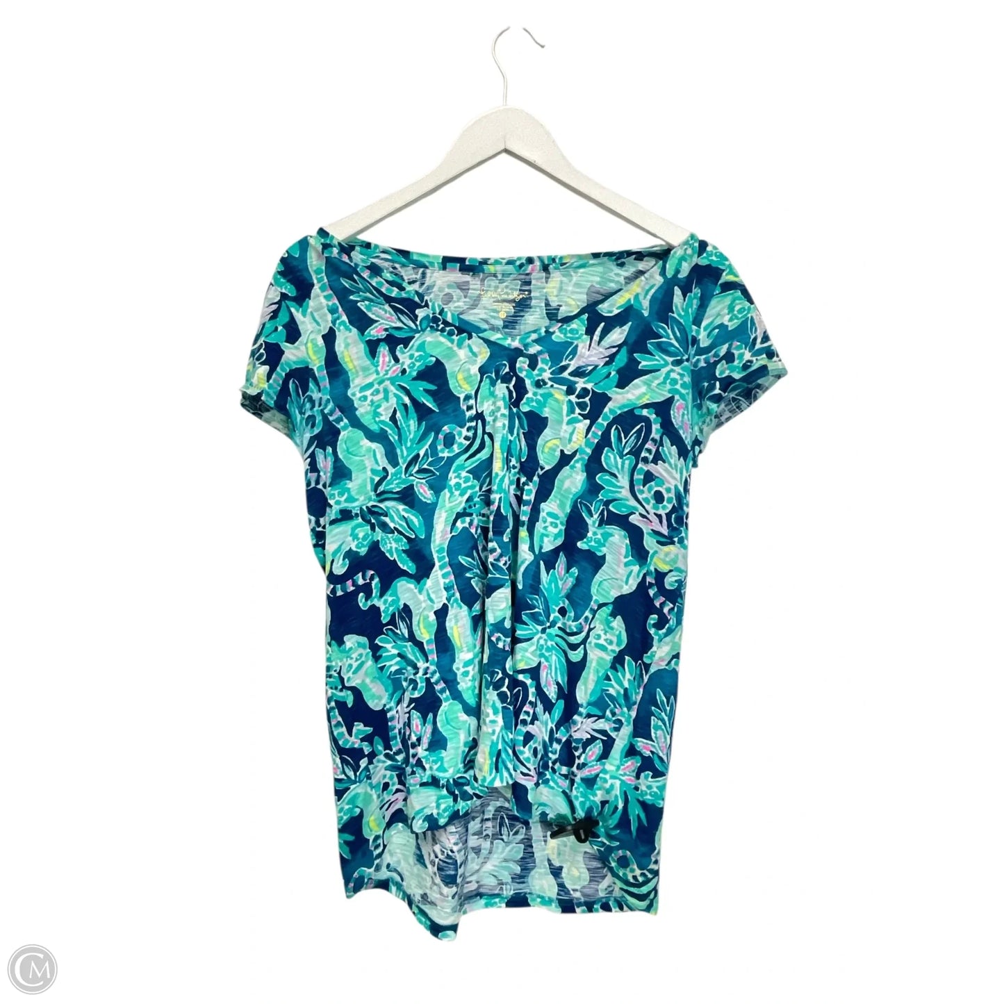 Top Short Sleeve Designer By Lilly Pulitzer In Teal, Size: M