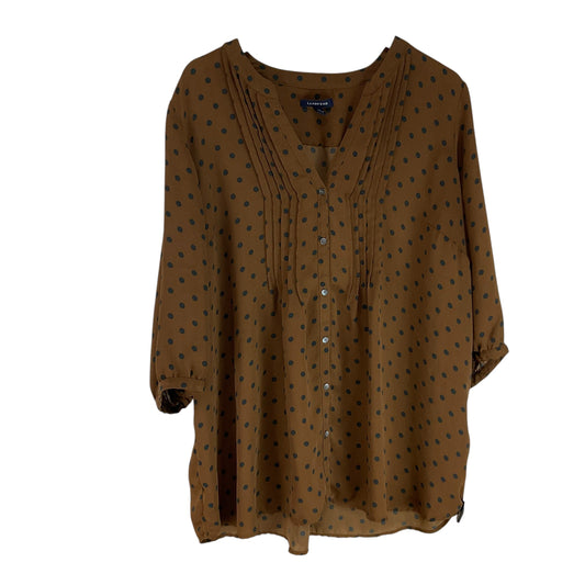 Top Long Sleeve By Lands End In Brown, Size: 2x