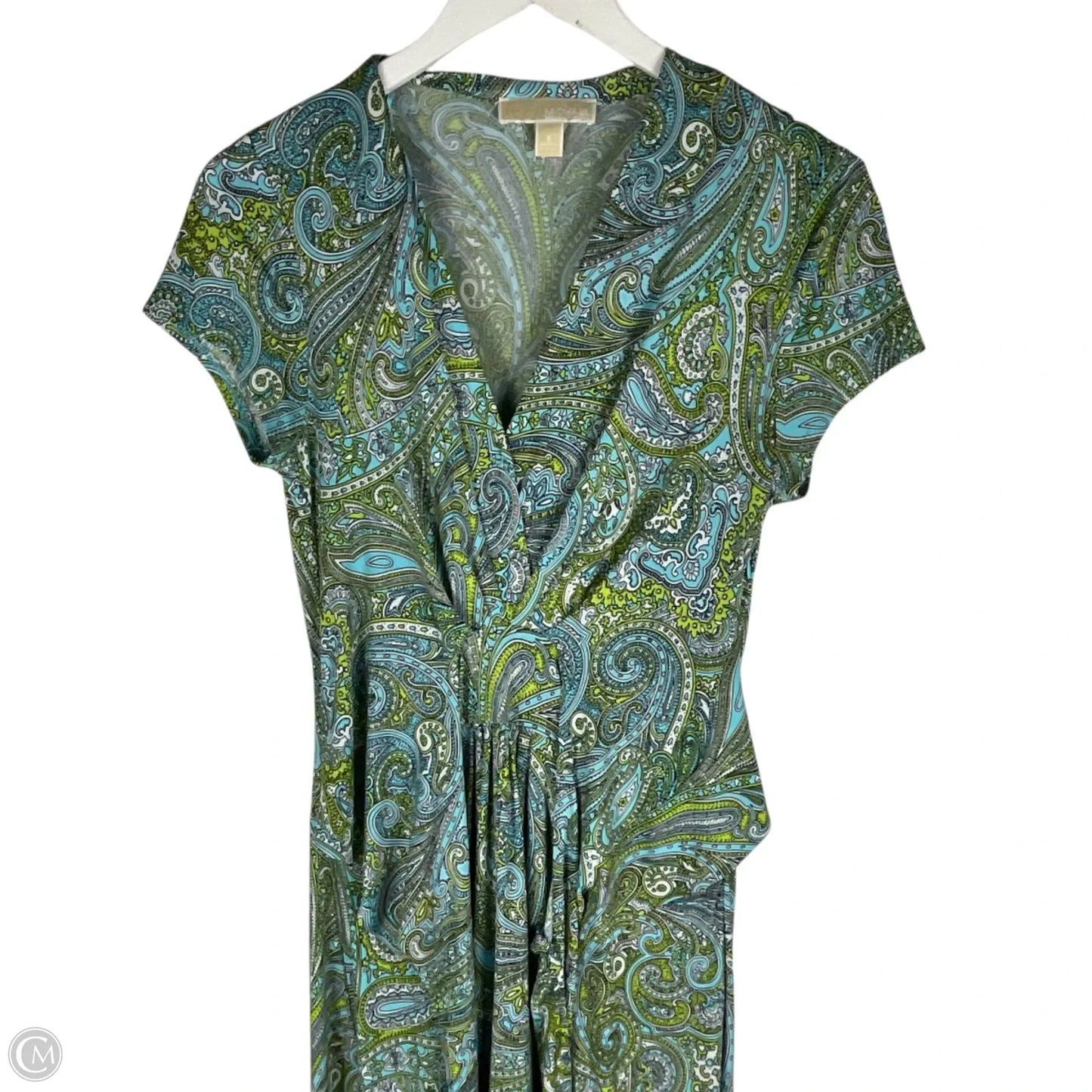 Dress Casual Maxi By Michael By Michael Kors In Blue & Green, Size: 8