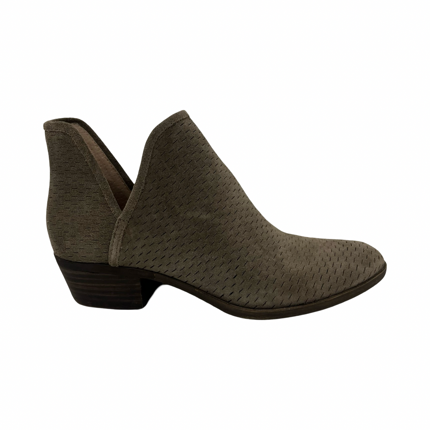 Boots Ankle Heels By Lucky Brand In Taupe, Size:8.5