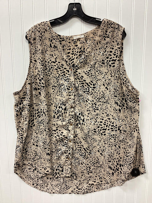 Top Sleeveless By Maurices In Tan, Size:1X