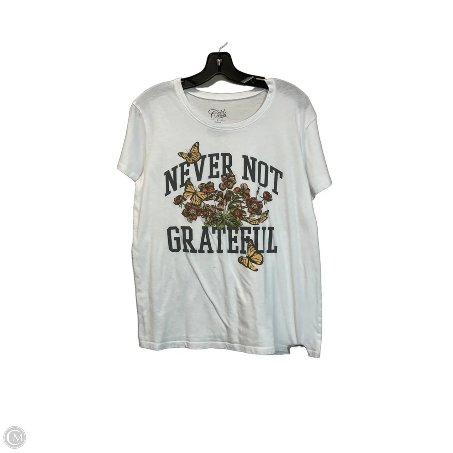 Top Short Sleeve By Clothes Mentor In White, Size: L