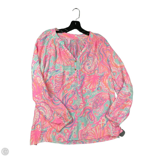 Top Long Sleeve Designer By Lilly Pulitzer In Pink, Size: L