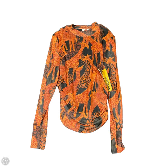 Top Long Sleeve By Farm Rio In Black & Orange, Size: M