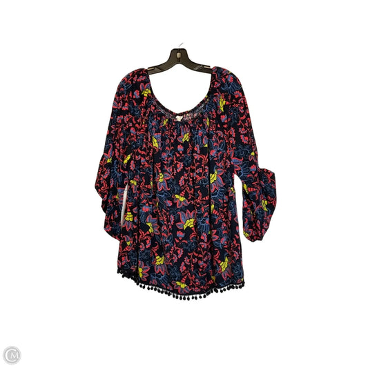 Top Long Sleeve By Cato In Blue, Size: 1x
