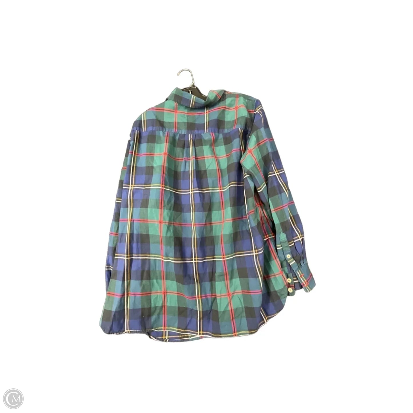 Top Long Sleeve By Talbots In Plaid Pattern, Size: 2x
