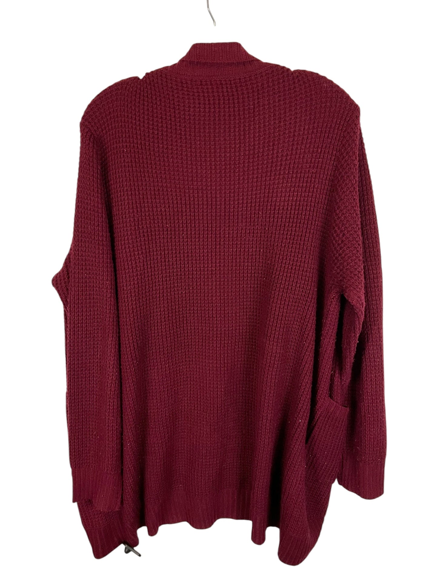 Sweater Cardigan By Clothes Mentor In Red, Size: 2x