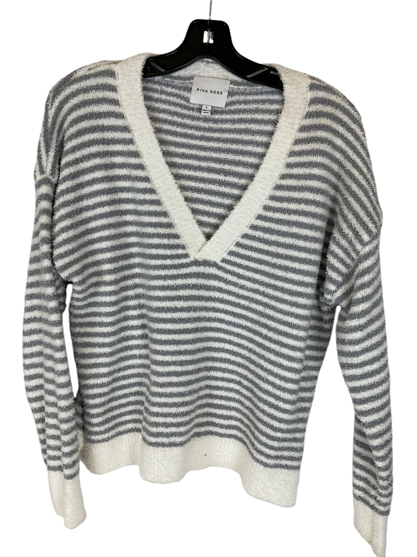 Sweater By Pink Rose In Grey, Size: L