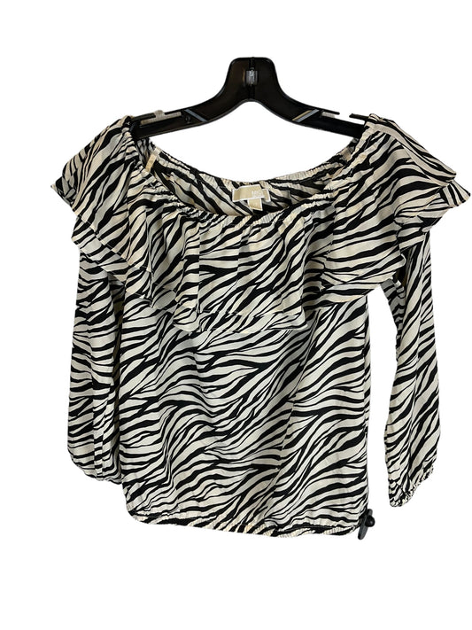 Top Long Sleeve By Michael By Michael Kors In Zebra Print, Size: Xs