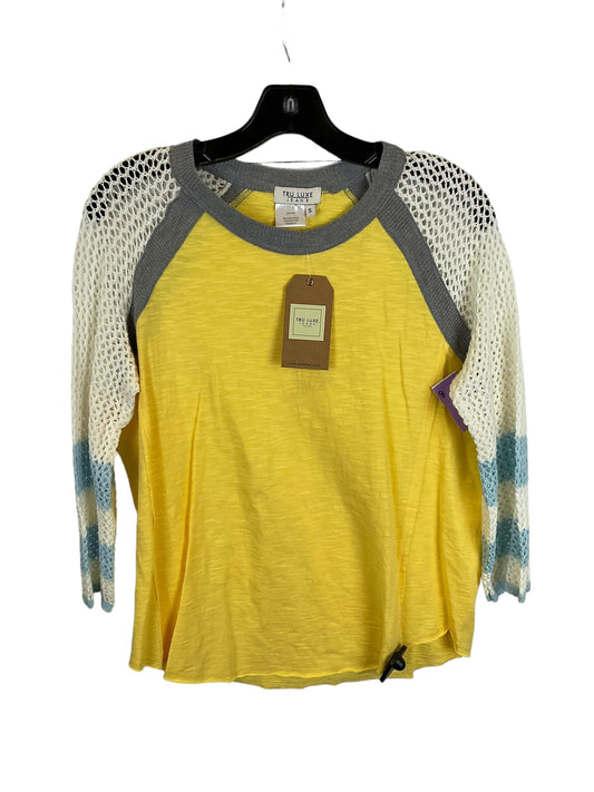 Yellow Top Long Sleeve Clothes Mentor, Size S