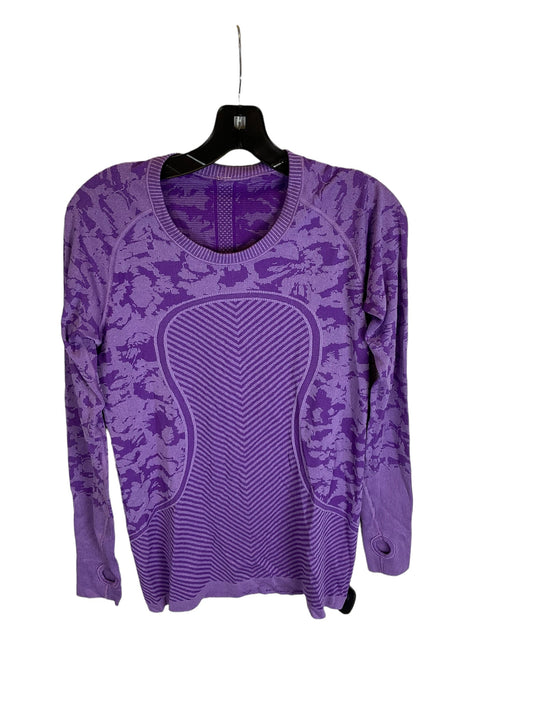 Purple Athletic Top Long Sleeve Crewneck Lululemon, Size 10