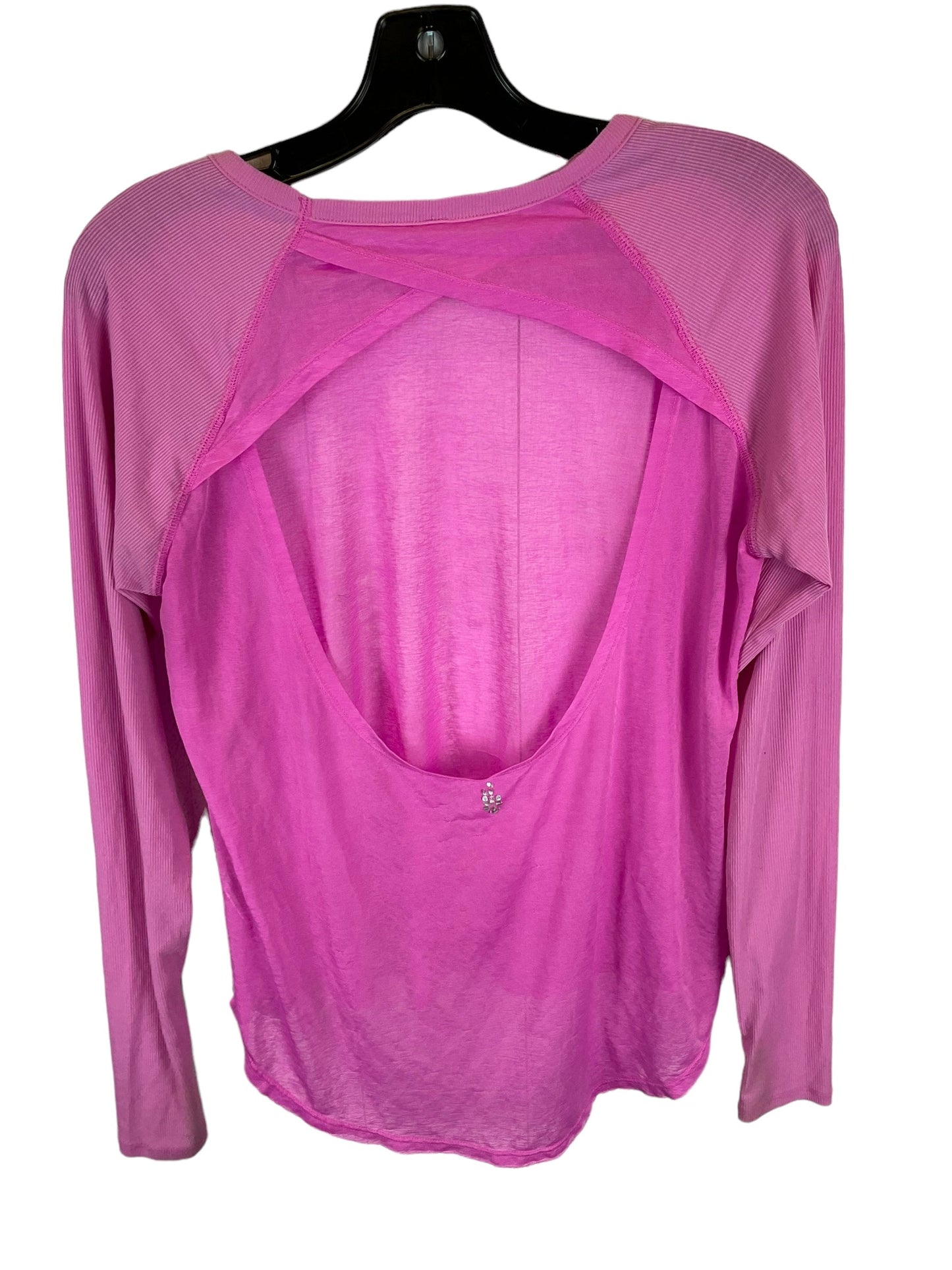 Pink Athletic Top Long Sleeve Crewneck Free People, Size Xs