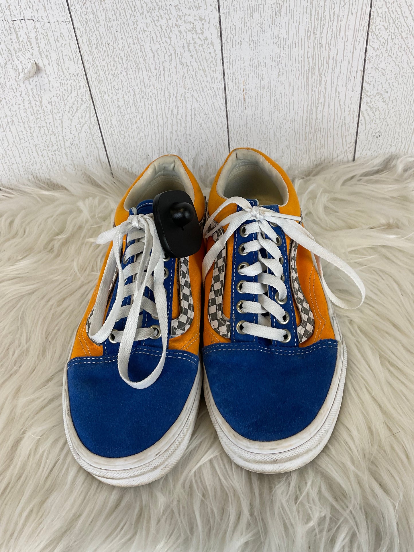 Shoes Sneakers By Vans In Blue & Gold, Size: 8