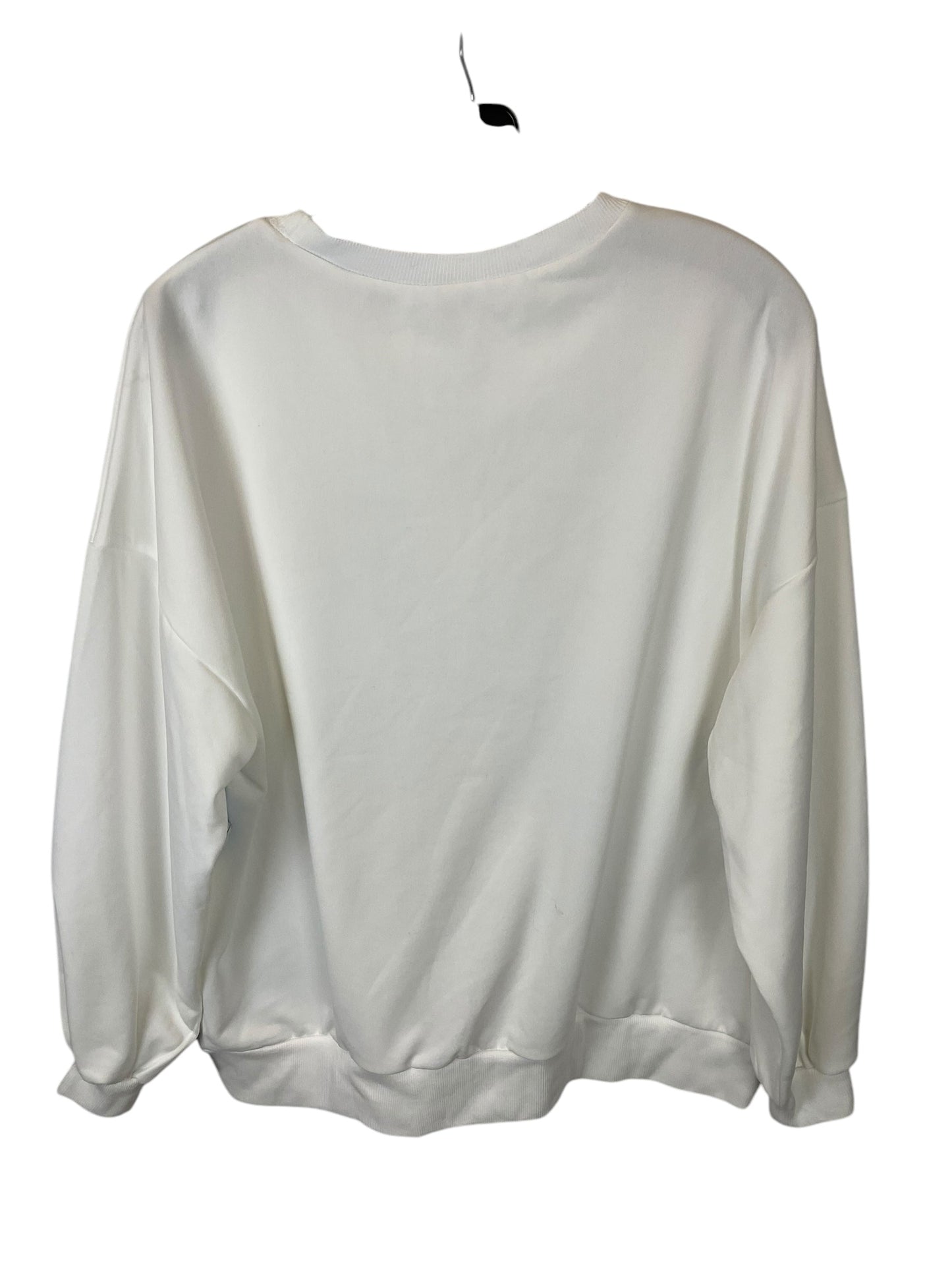 Sweatshirt Crewneck By Clothes Mentor In White, Size: L