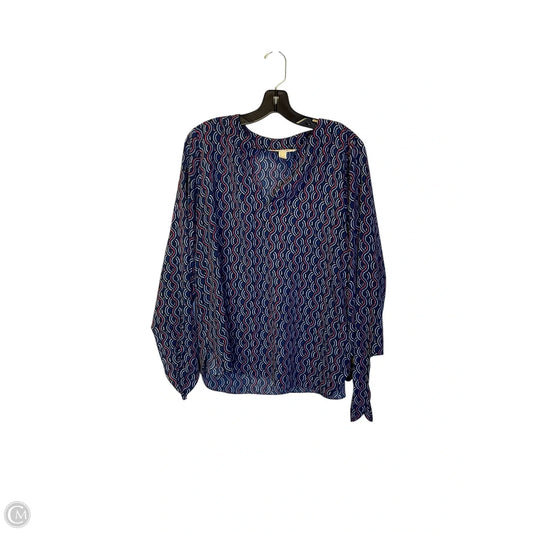 Top Long Sleeve By Michael By Michael Kors In Blue, Size: M