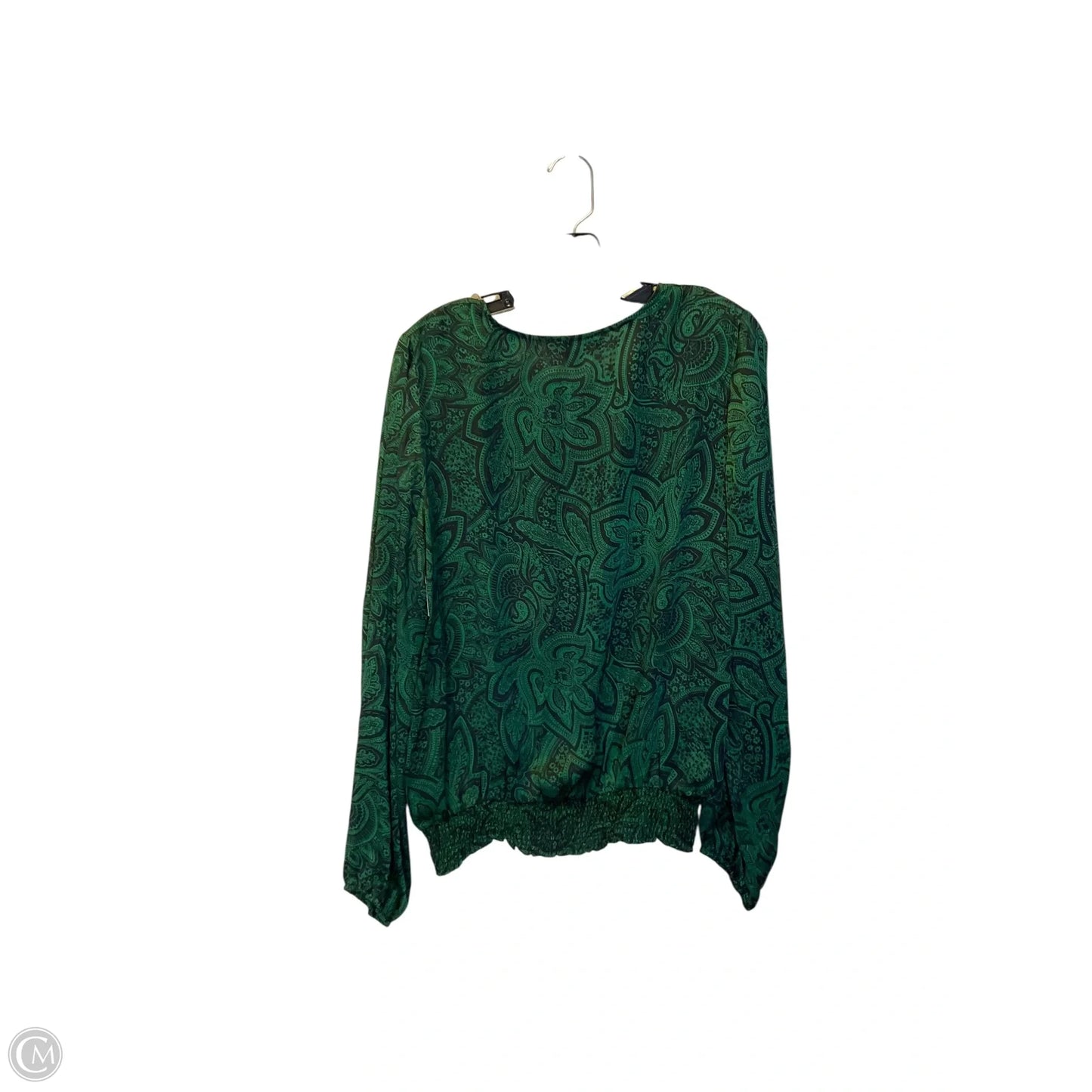 Top Long Sleeve By Michael By Michael Kors In Black & Green, Size: 10