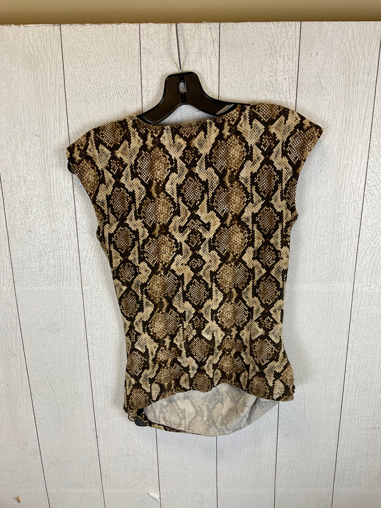 Snakeskin Print Top Sleeveless Designer Michael By Michael Kors, Size S