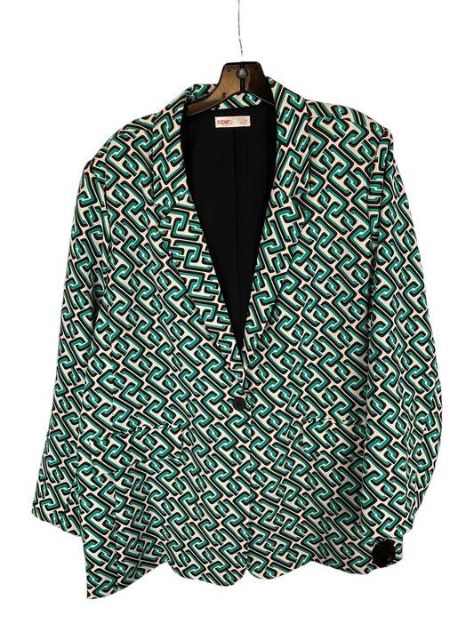 Blazer By Clothes Mentor In Brown & Green, Size: 3x