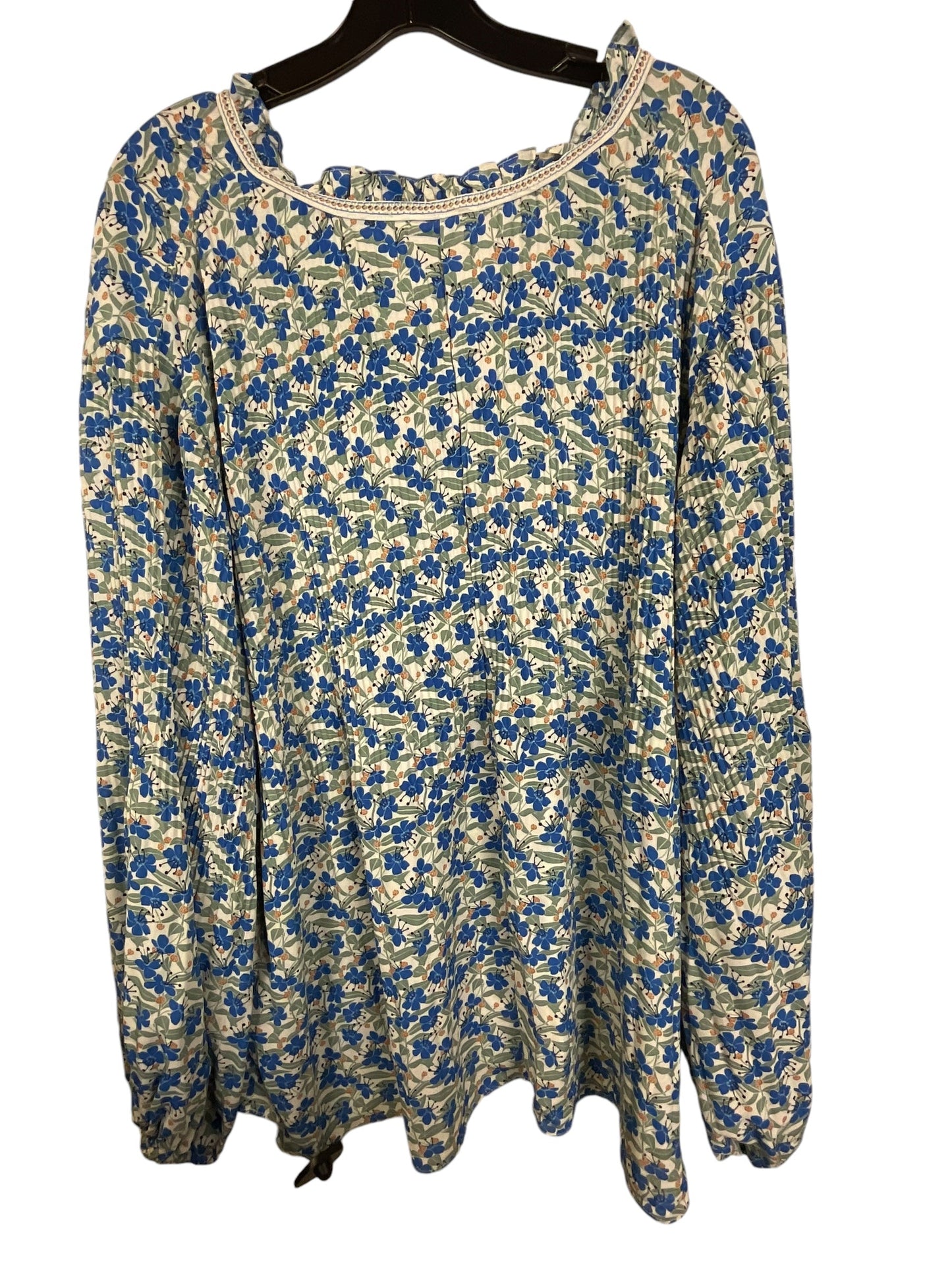 Top Long Sleeve By Max Studio In Blue & Green, Size: 2x