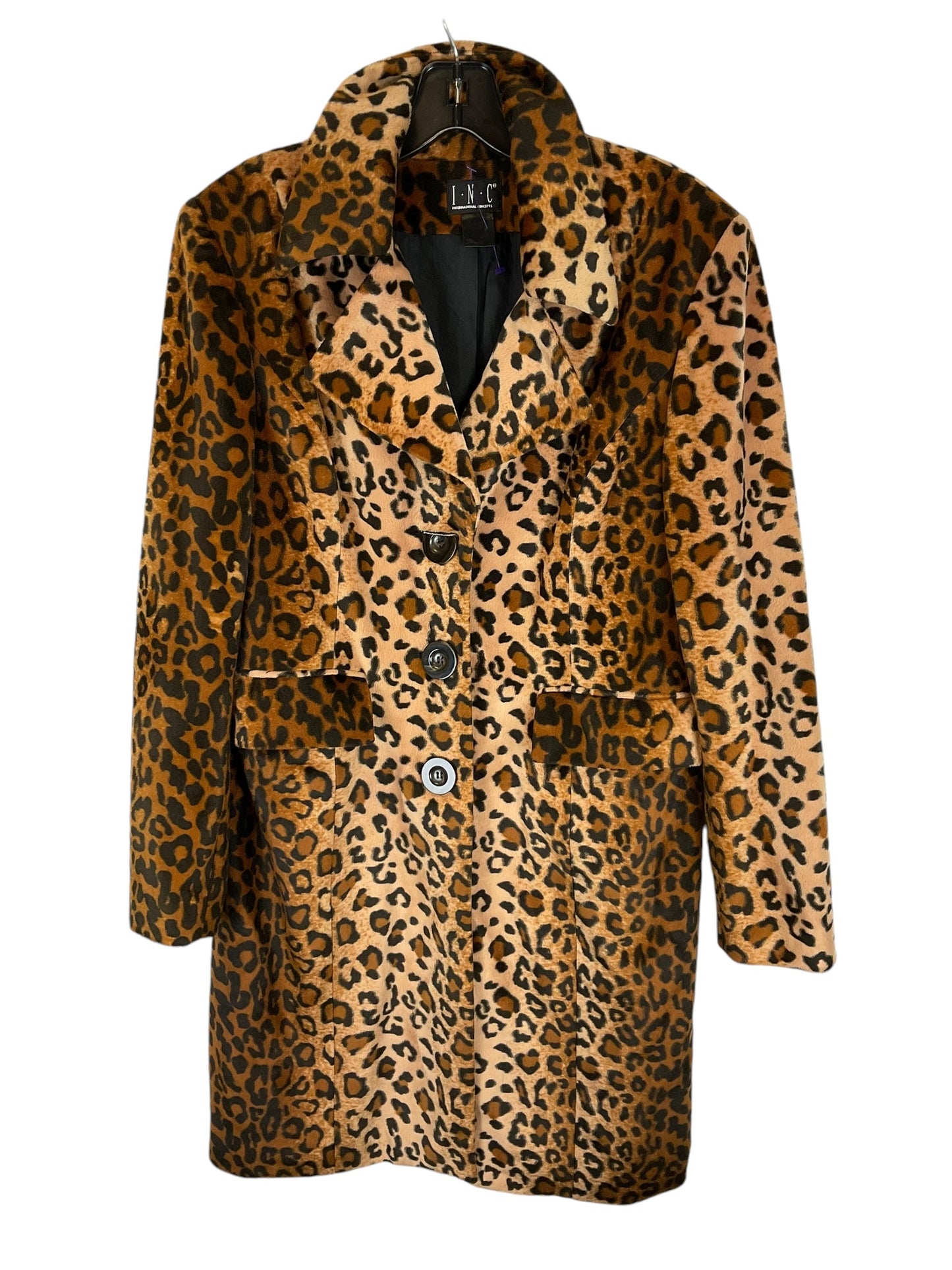 Coat Trench Coat By Inc In Animal Print, Size: M