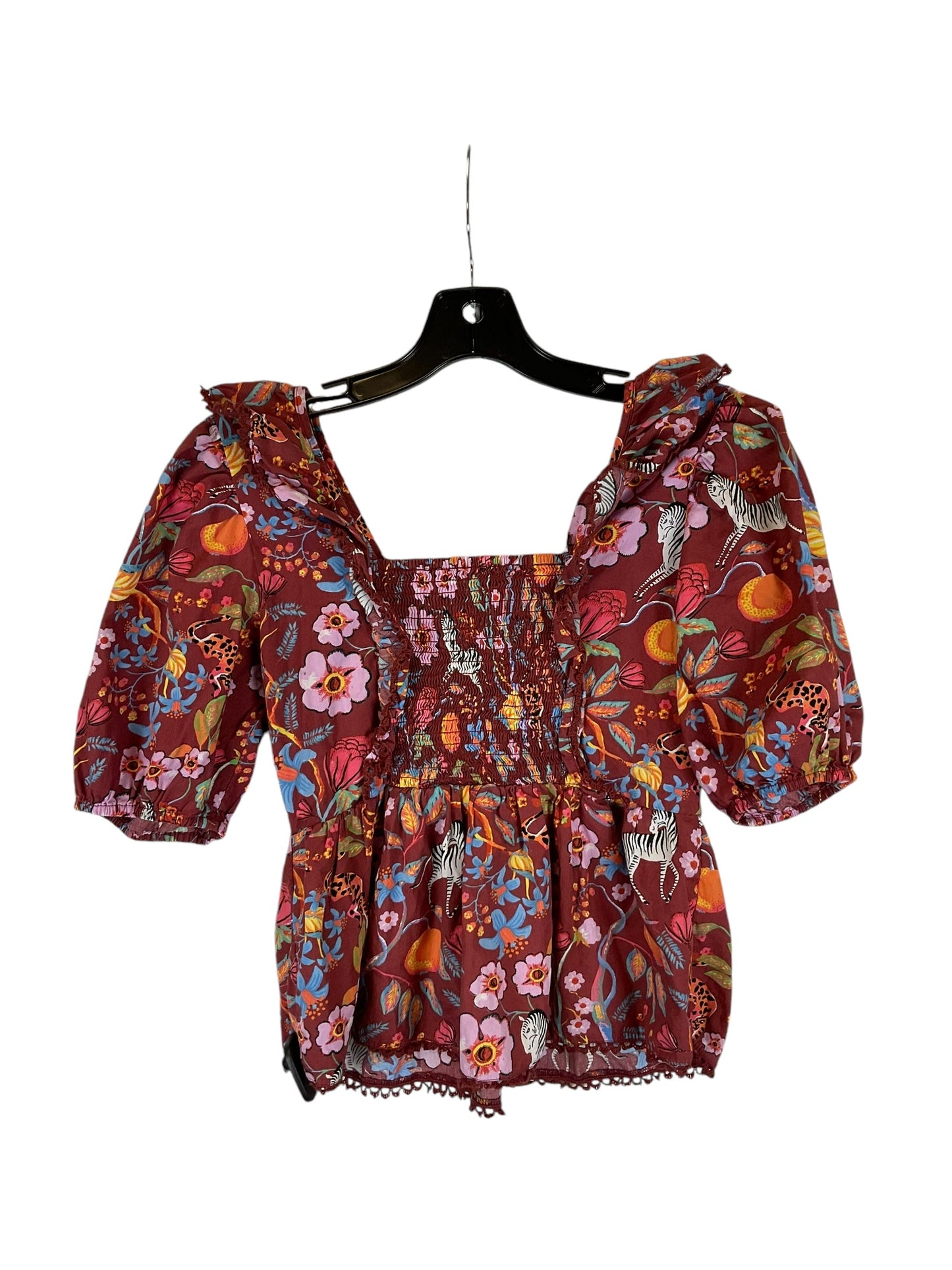 Top Short Sleeve By Maeve In Multi-colored, Size: Xs