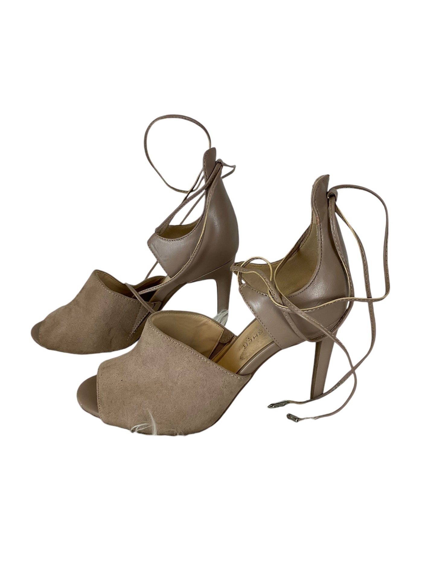 Sandals Heels Stiletto By Marc Fisher In Tan, Size: 6.5