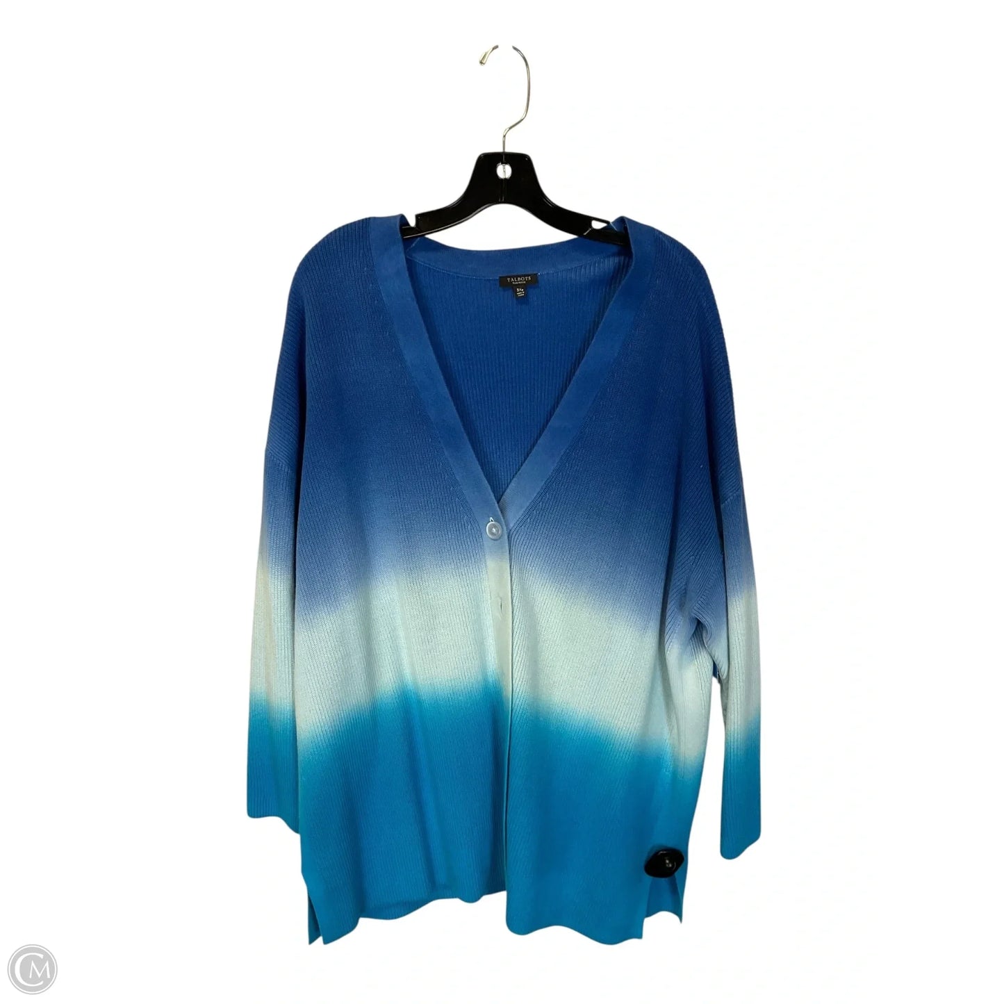 Sweater Cardigan By Talbots In Blue, Size: 3x