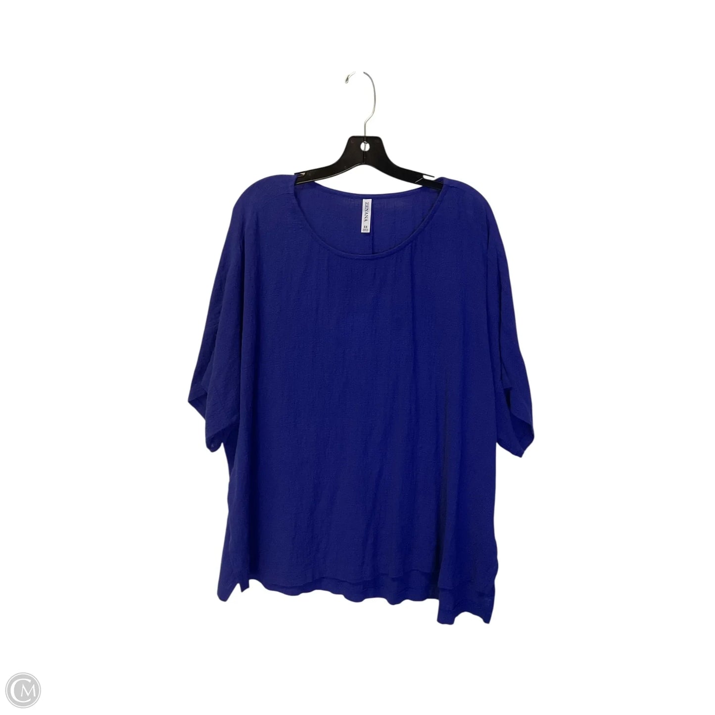 Top Short Sleeve By Zenana Outfitters In Navy, Size: 3x