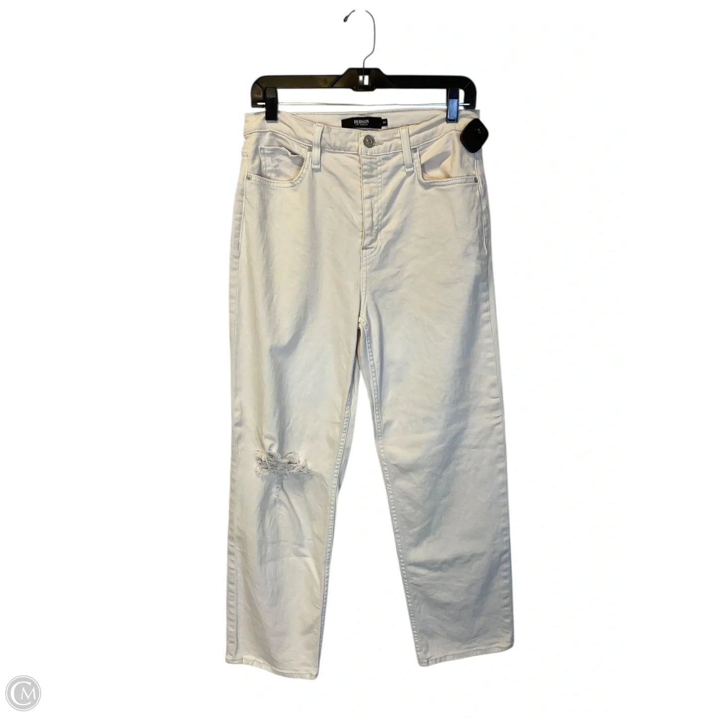 Jeans Straight By Hudson In Cream Denim, Size: 8