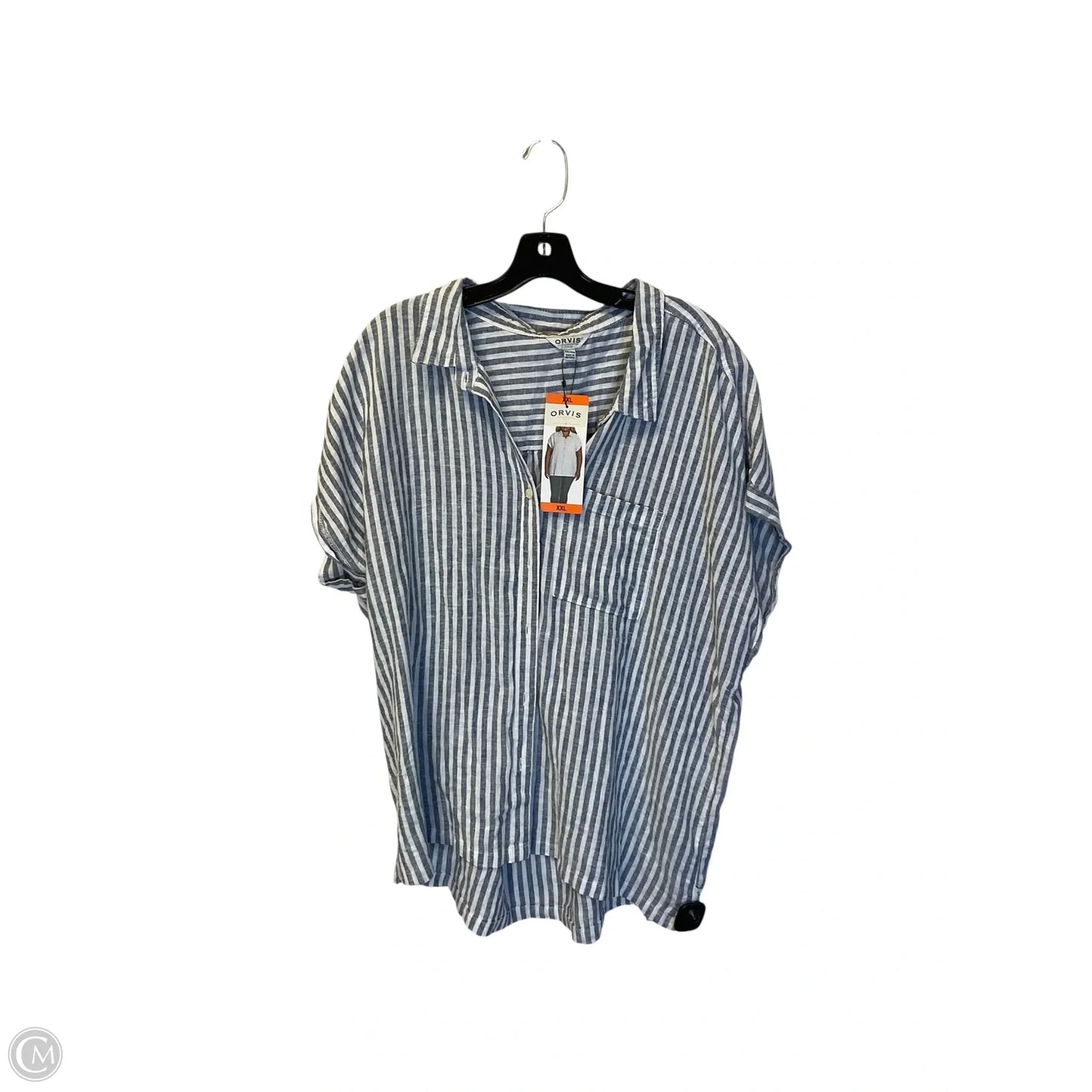 Top Short Sleeve By Orvis In Striped Pattern, Size: Xxl