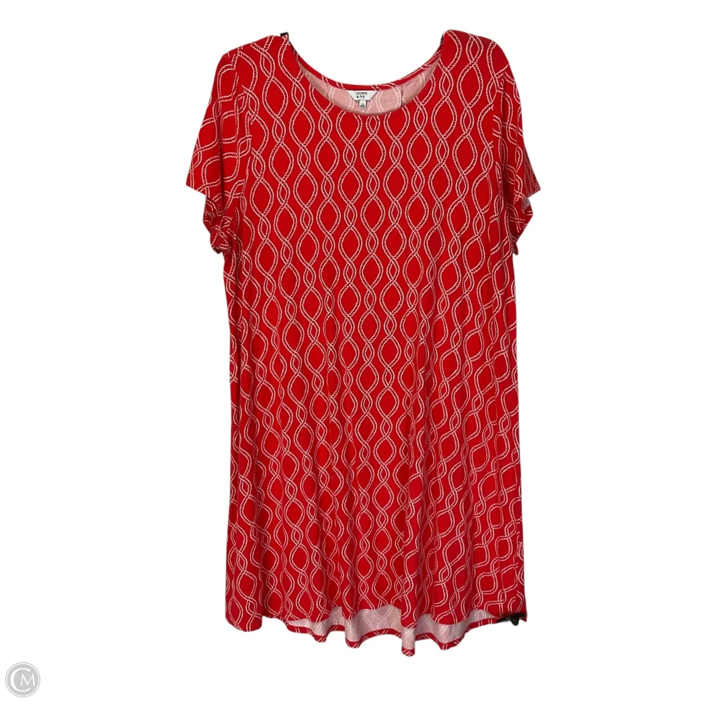 Dress Casual Short By Crown And Ivy In Red & White, Size: Xl