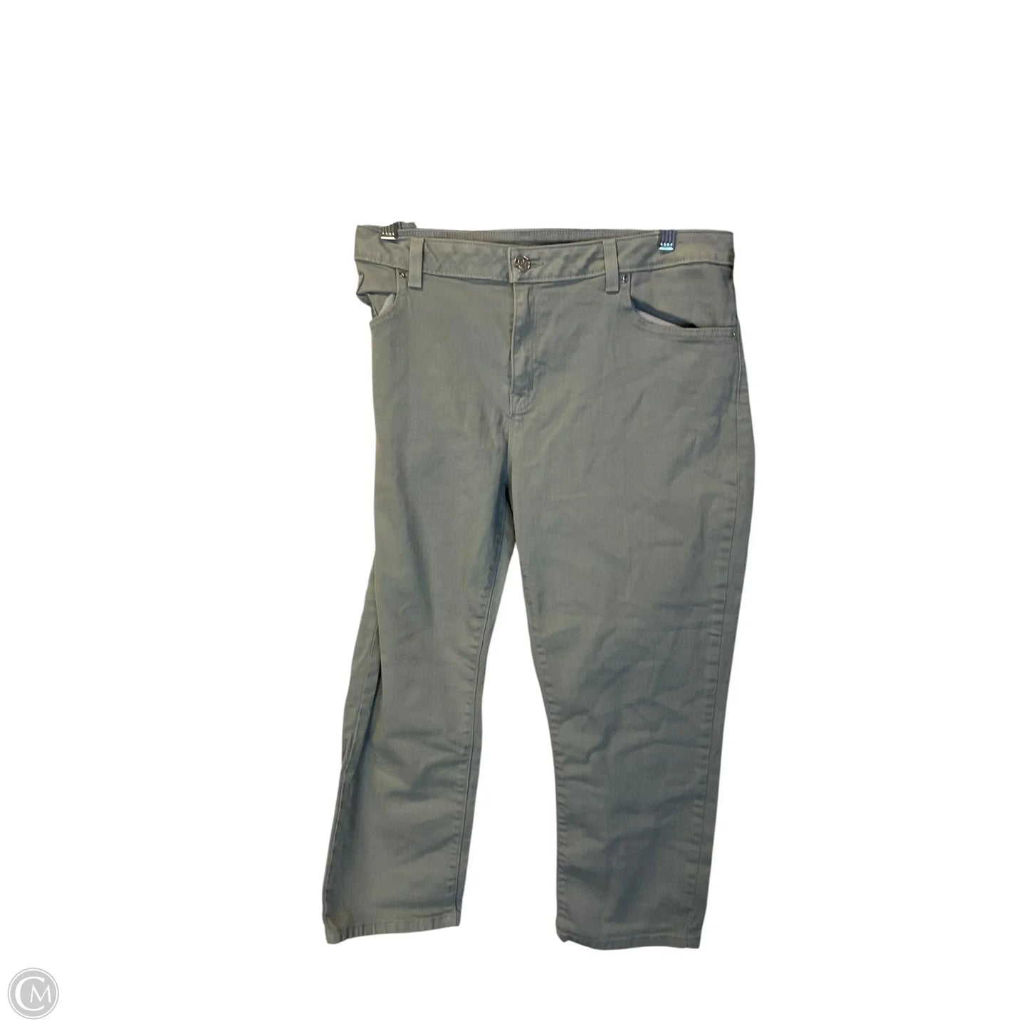 Jeans Cropped By Michael By Michael Kors In Green Denim, Size: 12