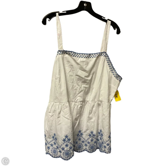 Top Sleeveless By Lane Bryant In Blue & White, Size: 1x