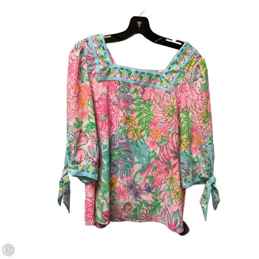 Top 3/4 Sleeve Designer By Lilly Pulitzer In Multi-colored, Size: Xs