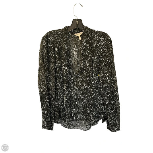 Top Long Sleeve By Rebecca Taylor In Black & White, Size: S