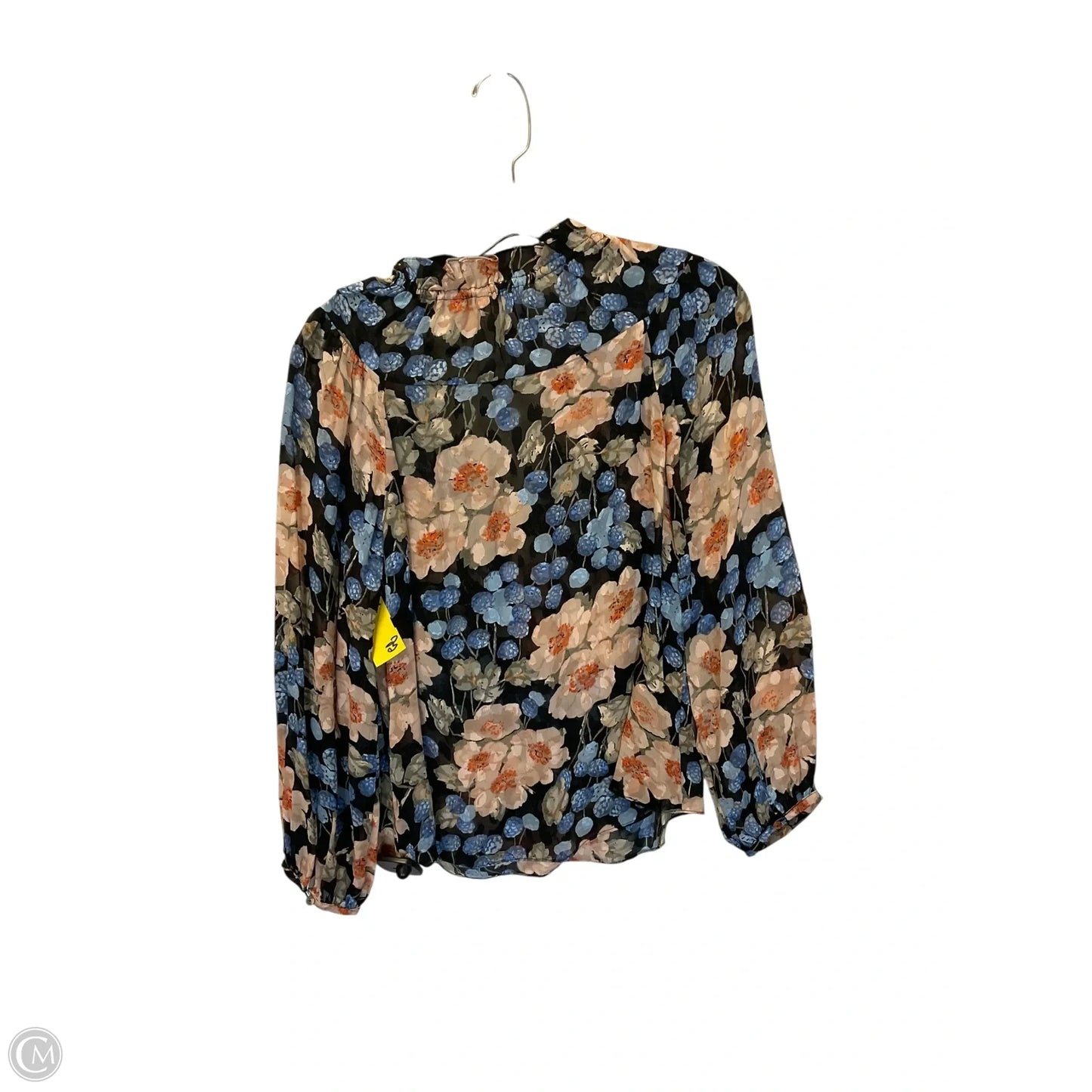 Top Long Sleeve By Rebecca Taylor In Floral Print, Size: 4