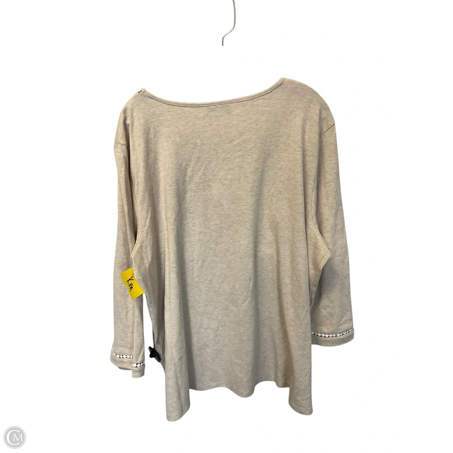 Top Long Sleeve By Alfred Dunner In Tan, Size: 2x